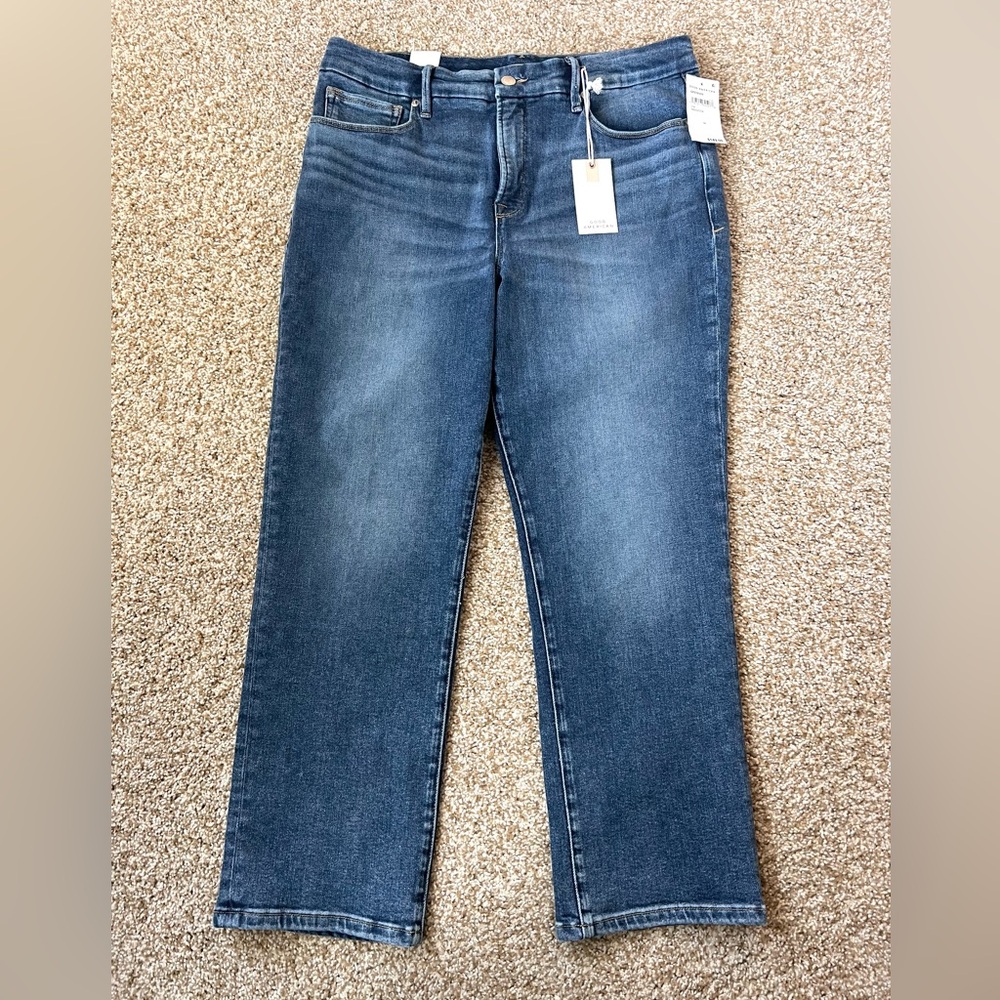 NWT Good American Good Petite Straight Jeans in Indigo 254 Size 14P - Picture 3 of 12